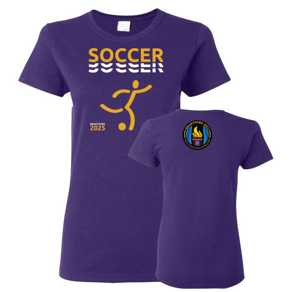 Soccer Gildan Womens Printed T-Shirt Thumbnail