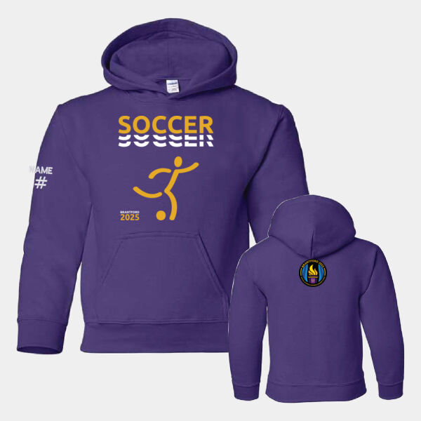 Soccer Gildan Youth Printed Hoodie Thumbnail